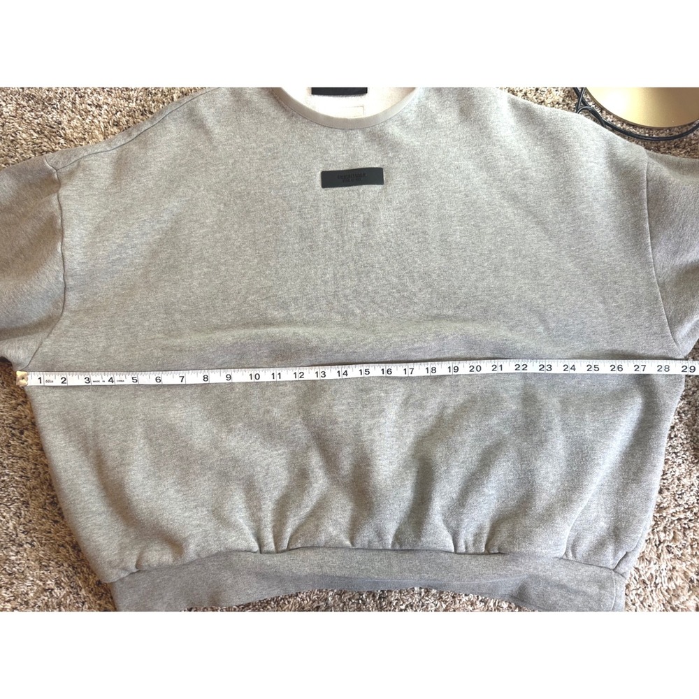 Fear of God Essentials Grey Crewneck Sweatshirt Oversized Logo Fleece Large - Picture 8 of 11
